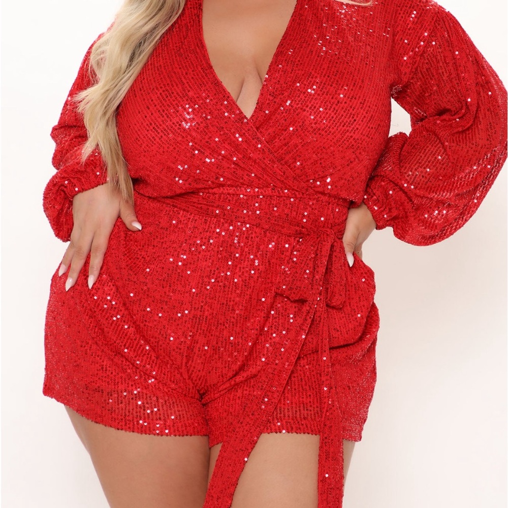 Red Sequence Jumpsuit ￼